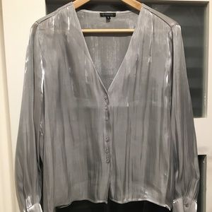 DYNAMITE Metallic Long Sleeve Party Blouse Top